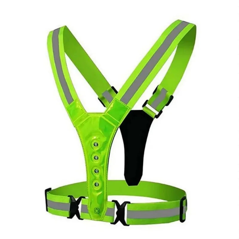 Safety Reflective LED Running Light Adjustable Cycling Vest