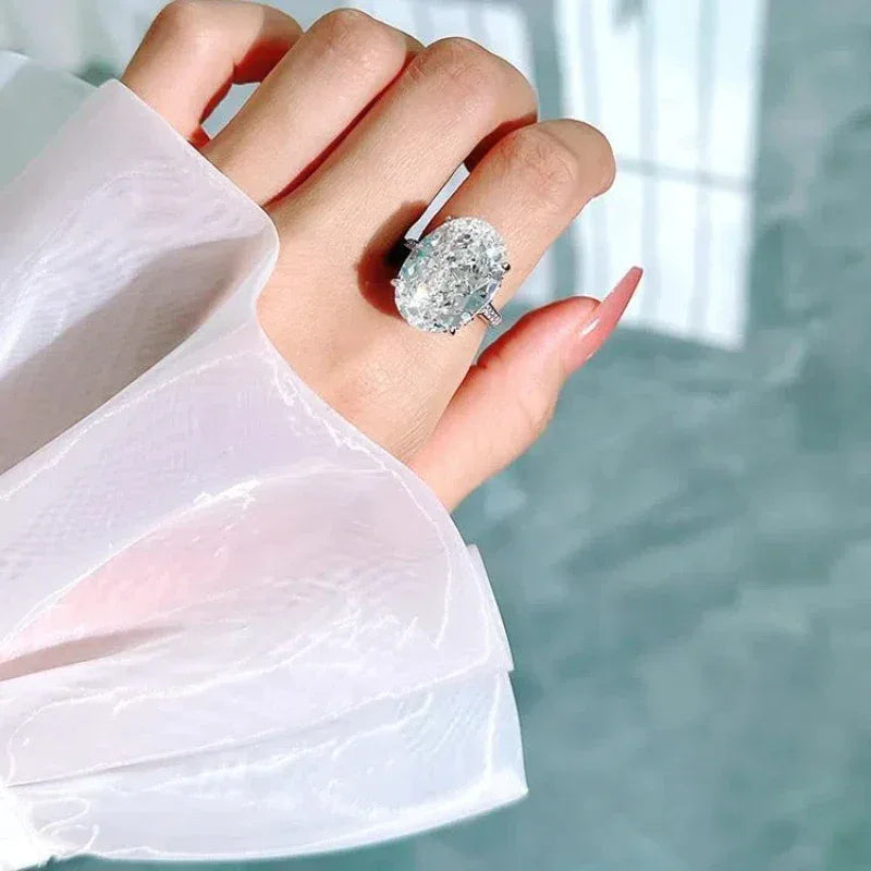 Big Luxury Lab Diamond Ring 20ct Vintage 100% Silver 925 - Empire P.E
