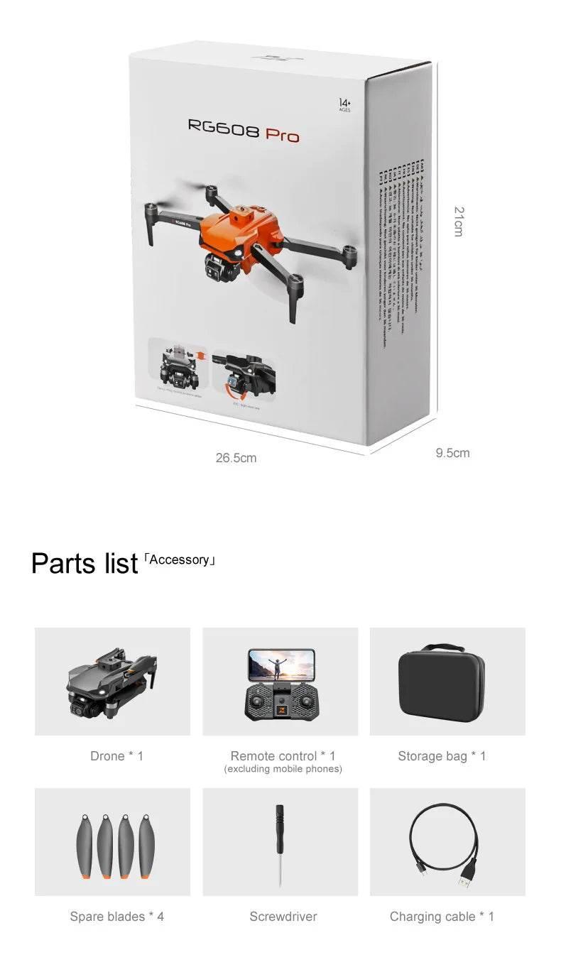 New RG608PRO Drone GPS 8K HD Camera Optical Flow Positioning Obstacle Avoidance Brushless Motor Foldable Quadcopter Drone Toys - Empire P.E