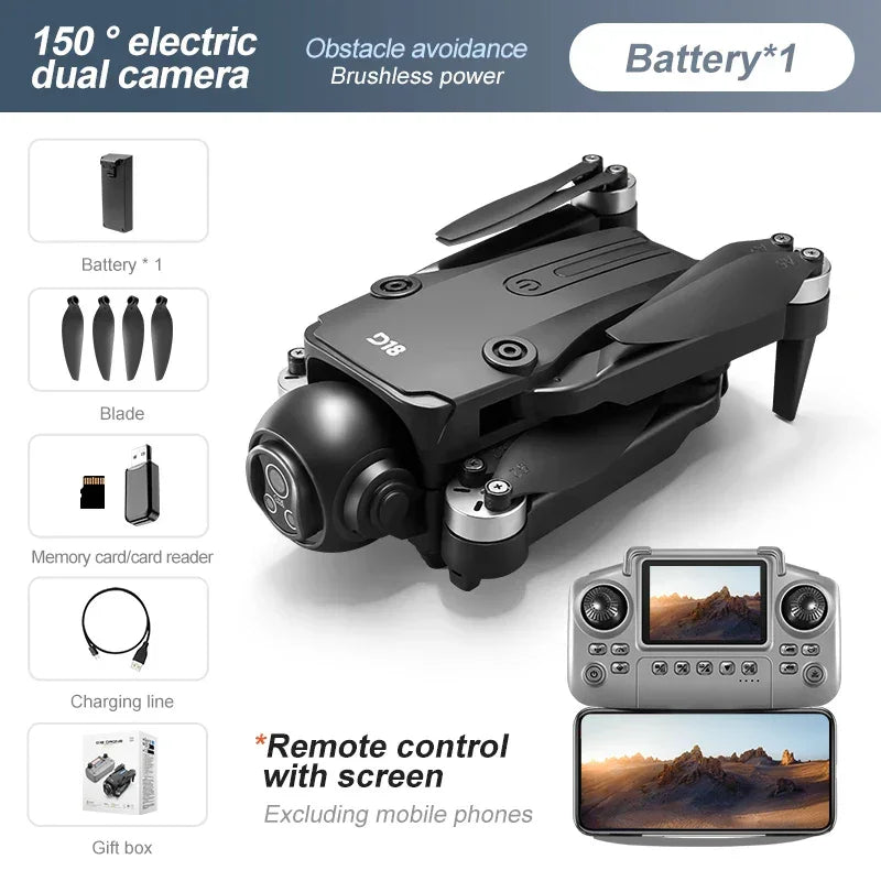 New D18 RC Drone 8K Professional HD Dual Camera