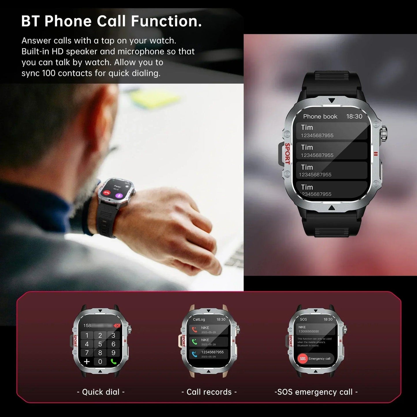 2025 New for Xiaomi Military Smart Watch Men Waterproof - Empire P.E