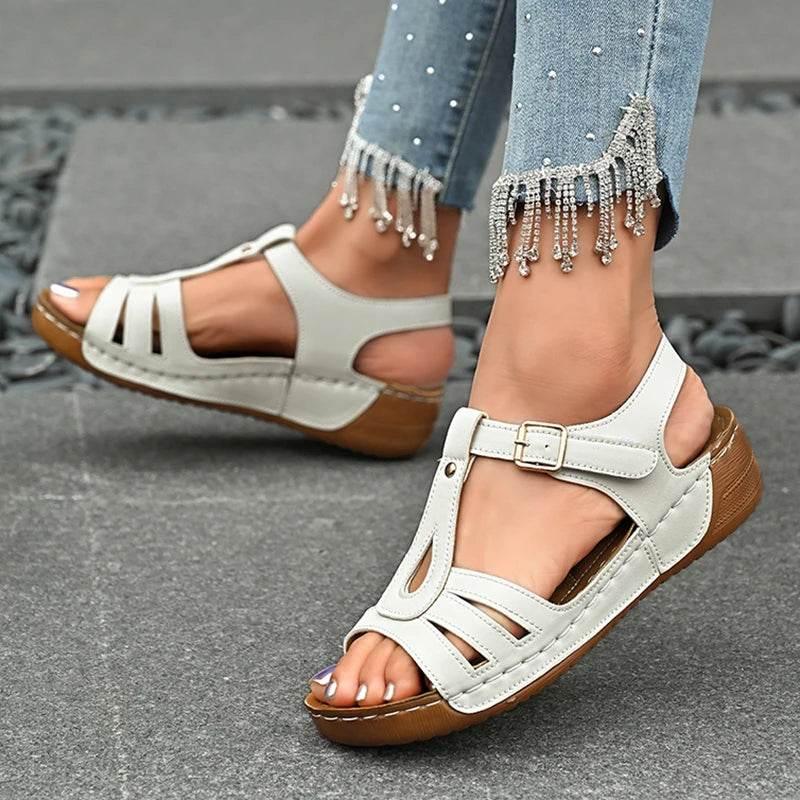 2025 Summer Women Wedge Sandals Lightweight Ankle Buckle Platform Gladiator Sandals Woman Peep Toe Non Slip Beach Sandles 36-43 - Empire P.E