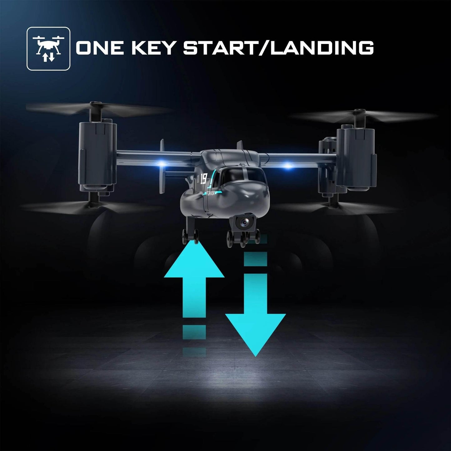 480P Remote Control Helicopter Drone Fighter Uav Land Air Mode Aircraft Brushless Motor Rc Aircraft for Children Kids Plane Toys - Empire P.E