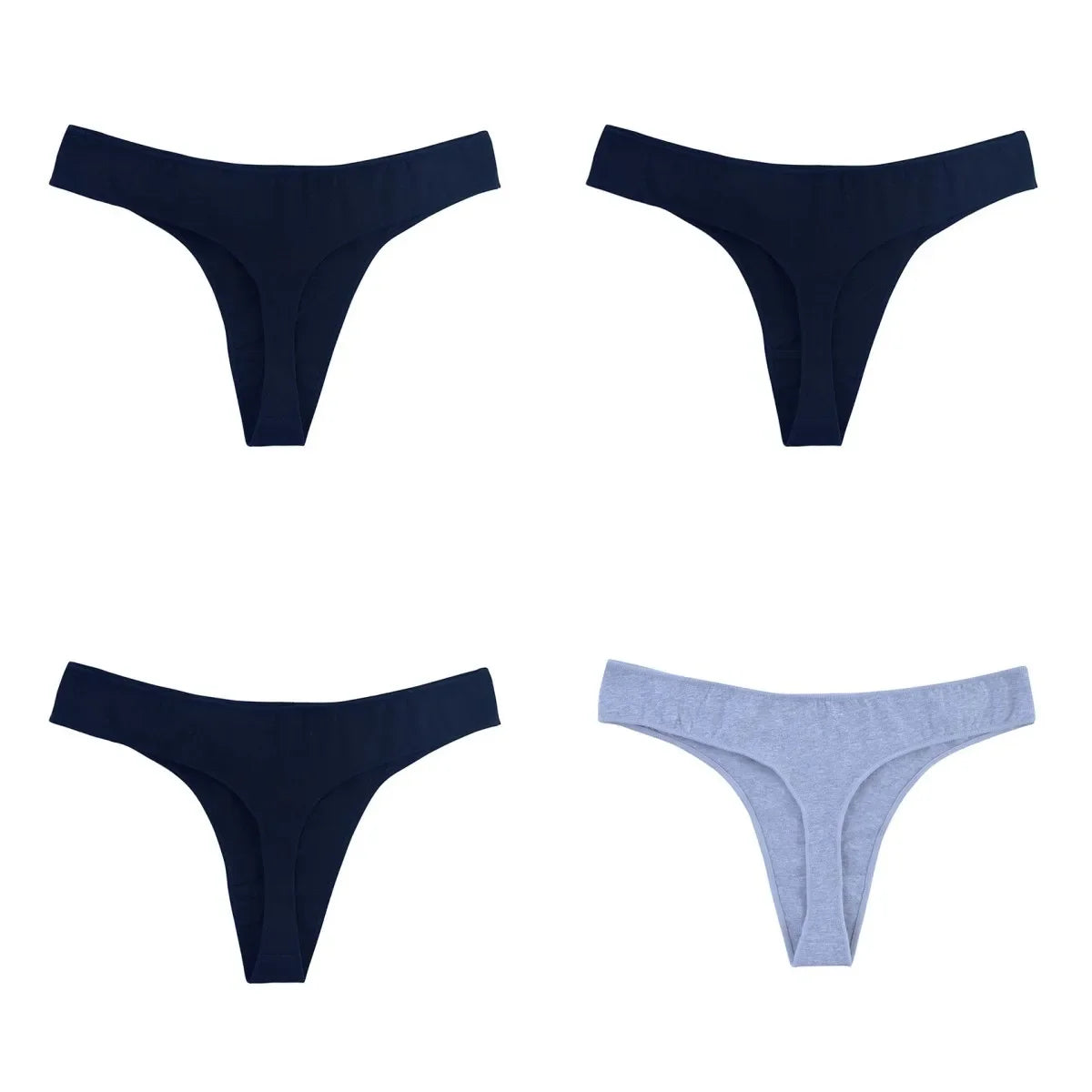 4Pcs/Set Cotton Panties Women Thongs Low Rise G-String - Empire P.E