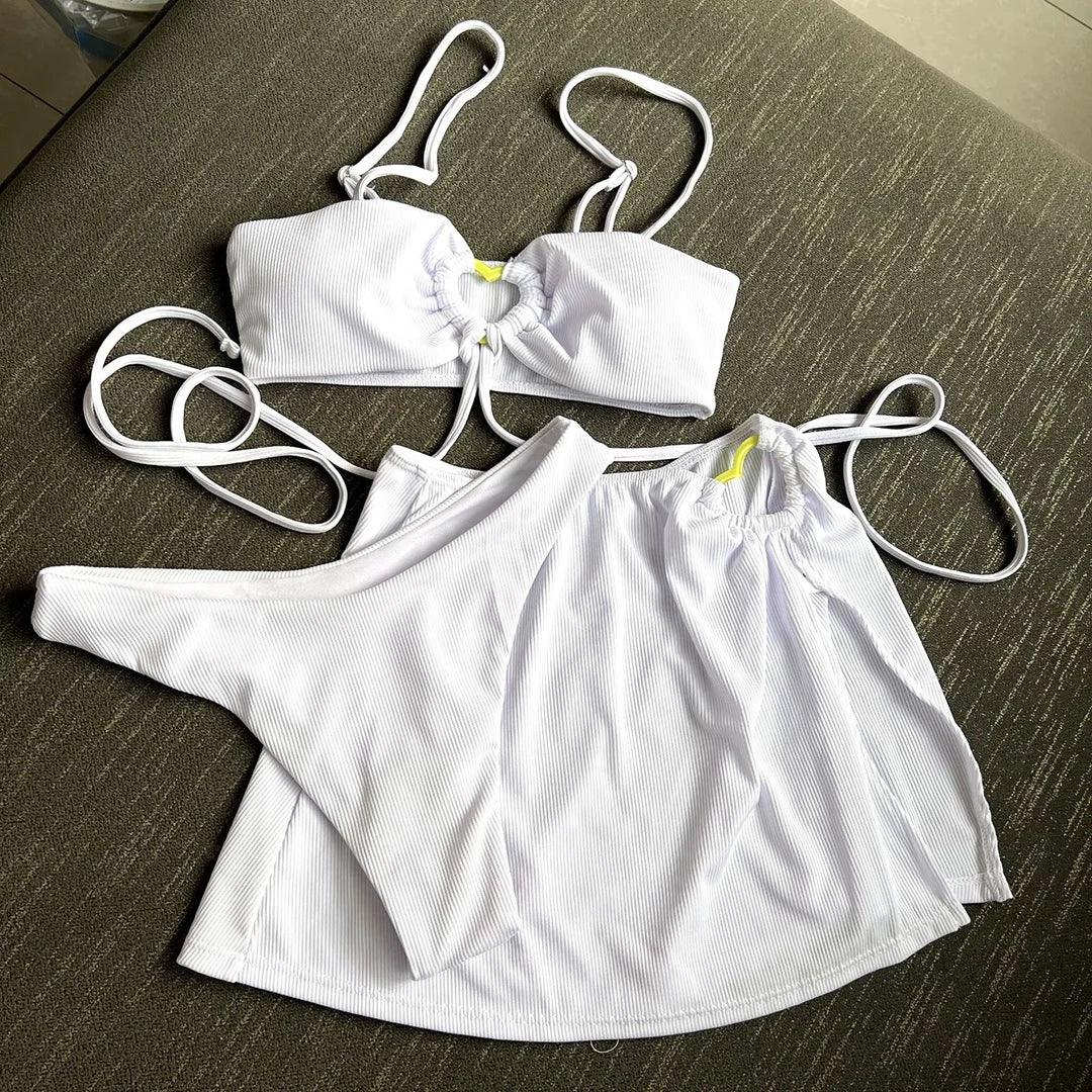 Wrap Around With Skirt Thong Bikini Women Swimwear - Empire P.E