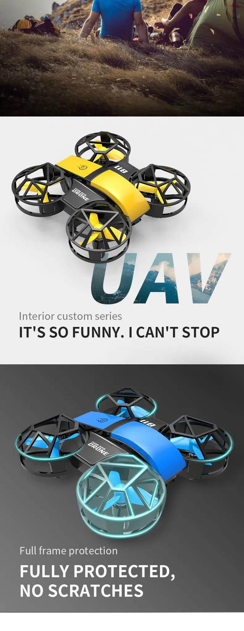 Dowellin D12 Drone Mini Remote Control Aircraft New Children's Toy HD Dual Camera Fixed Height RC Quadcopter Starter Gifts - Empire P.E