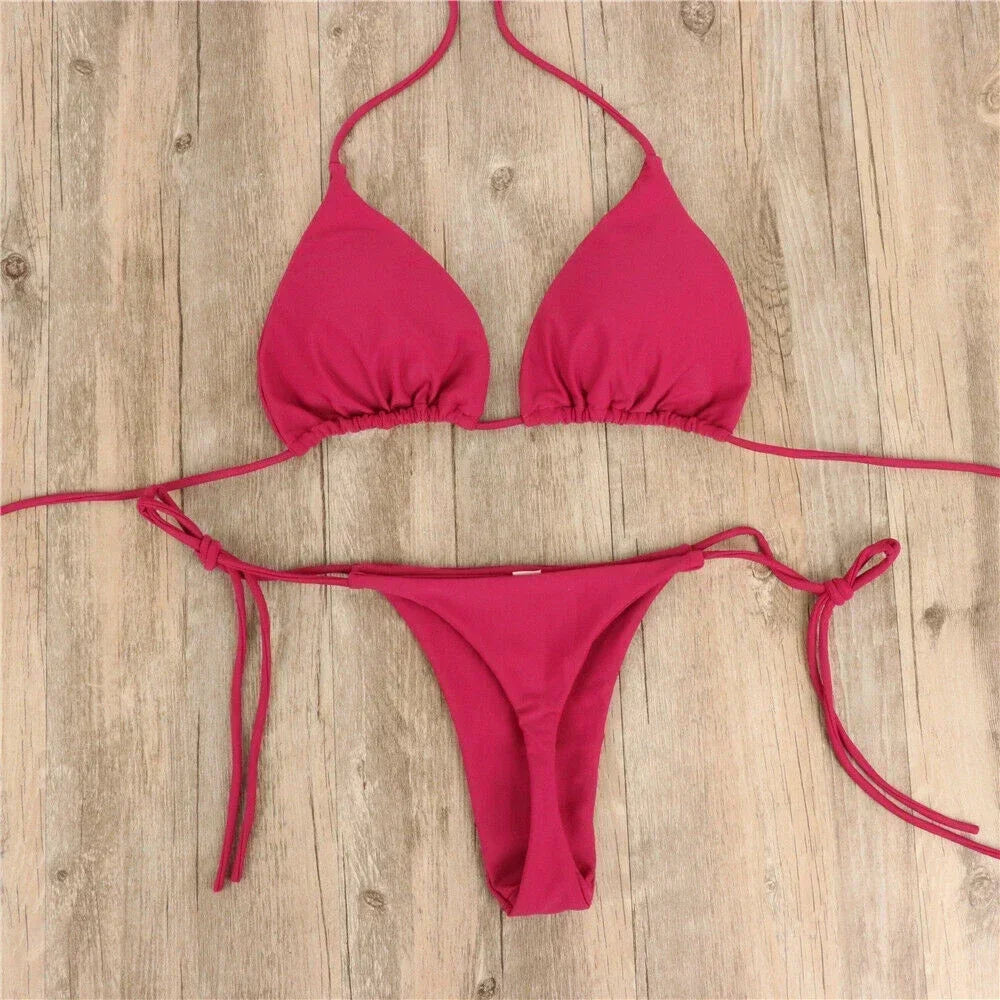 Sexy Women Quick Dry Thong Bikini Swimsuit - Empire P.E