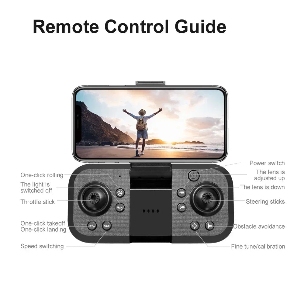 V888 Brushless Drone 8K Professional HD Triple Camera - Empire P.E