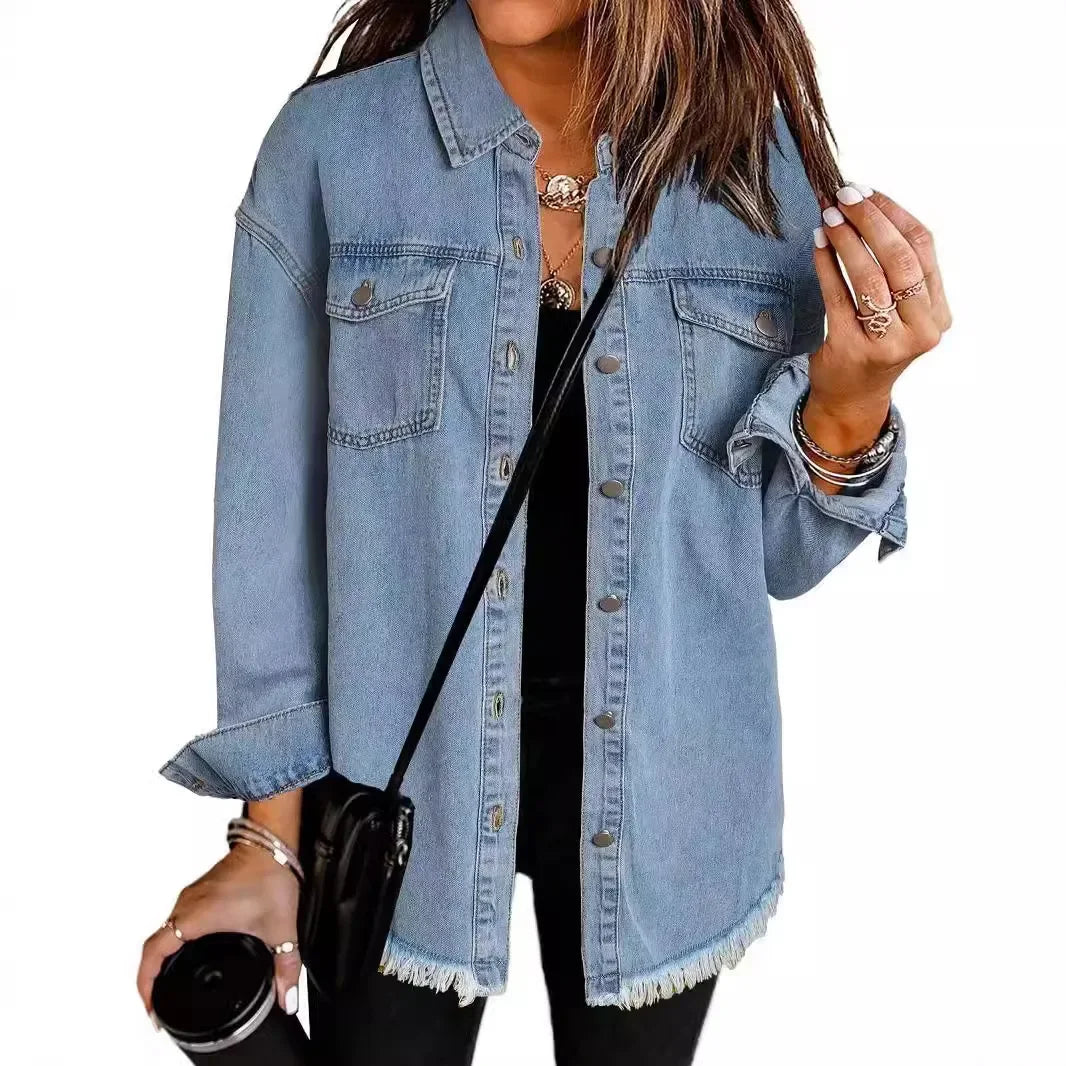 Women Denim Coat Shirt