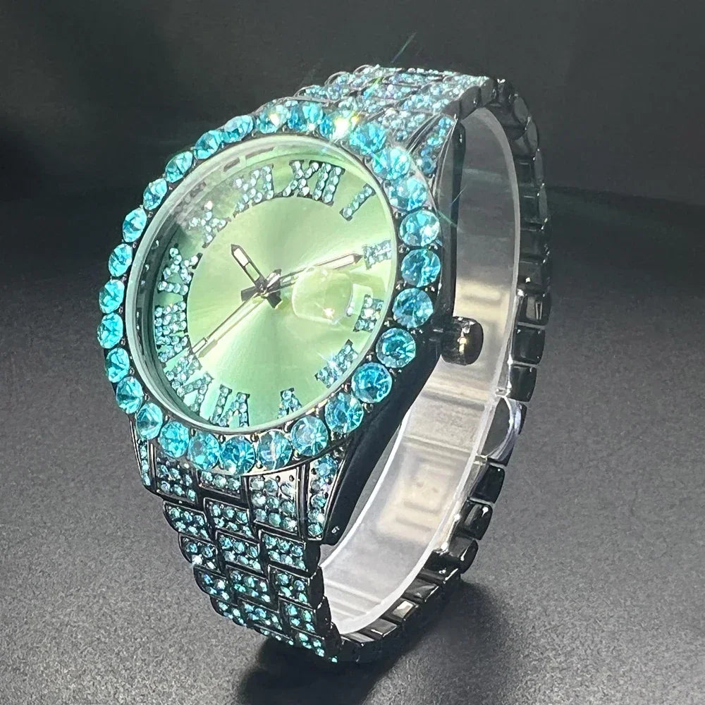 Luxury Men Diamond Quartz Wristwatch - Empire P.E