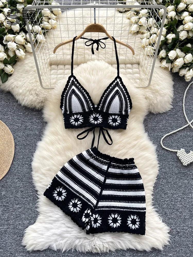 Beach Vacation Knit 2pcs Suits