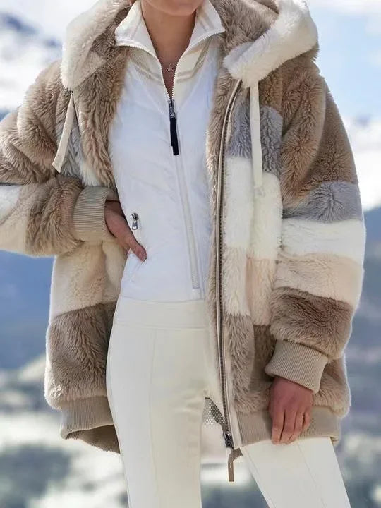 Women's Spring and Autumn Plus Size Long Teddy Bear Coat