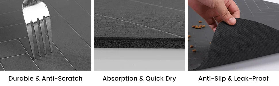 Pet Feeding Mat-Absorbent Waterproof Rubber Backing - Empire P.E