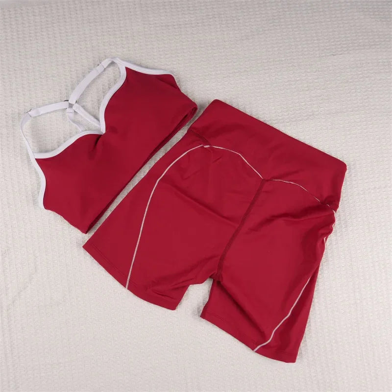 Gym Set Contrasting Color Sports Bra Suits - Empire P.E