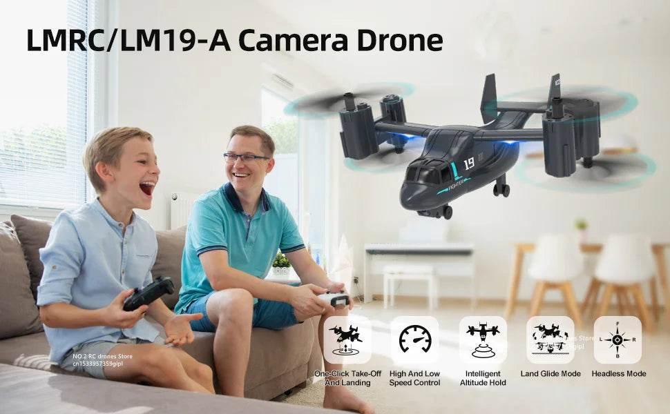 480P Remote Control Helicopter Drone Fighter Uav Land Air Mode Aircraft Brushless Motor Rc Aircraft for Children Kids Plane Toys - Empire P.E