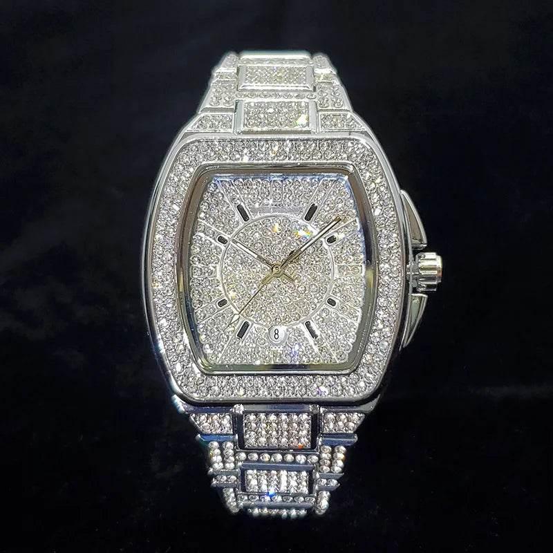 New Luxury Diamond Watch for Men Fashion Shiny Party Jewelry Watches Hip Hop Iced Out Bling Golden Relogio Masculino Dropshiping - Empire P.E