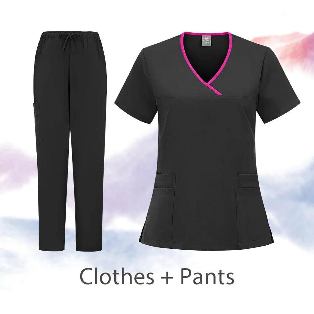Scrubs Uniforms Sets Nurse Grey Scrubs Uniform Top for Men Hospital Medical Scrubs Unisex Clinic Nursing Surgical Uniforms Woman - Empire P.E