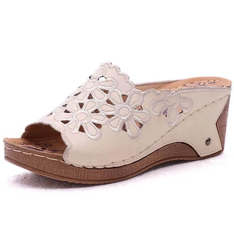 Sandals Shoes Women Summer Comfortable Women Shoe Slides Shoes Woman Wedge Walking Shoes Party Female Footwear Slippers Woman - Empire P.E
