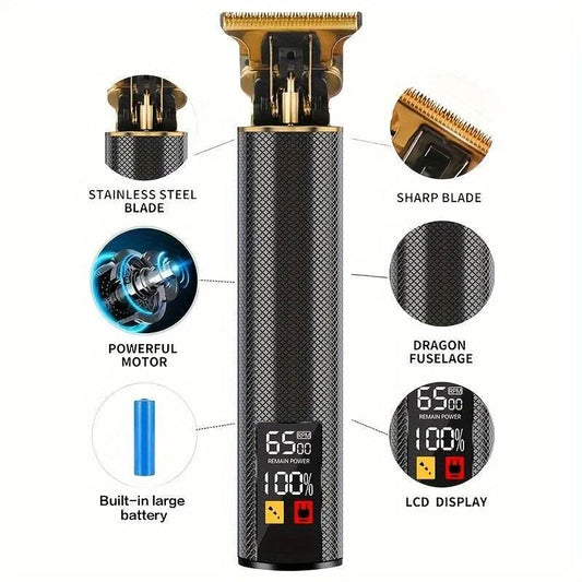 Professional Vintage Hair Clippers and Trimmers Kit, Rechargeable Cordless Haircut & Grooming Set for Men, Beard Trimmer with - Empire P.E