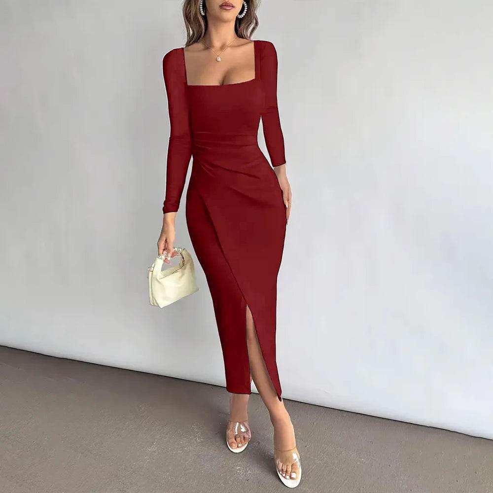 Black Elegant Women Dress 2025 Spring Bodycon Korean Fashion Party Slim Fit Formal Occas Dress Vestidos Sexy Femal Clothing M XL - Empire P.E