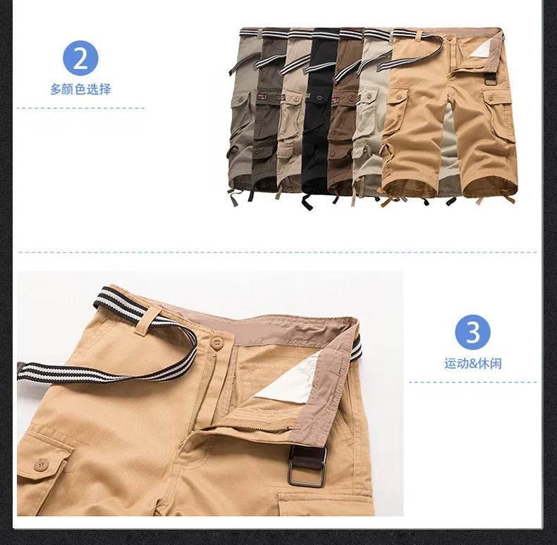 New Men's Trend Loose Large Size Cotton Shorts Multi Pocket - Empire P.E
