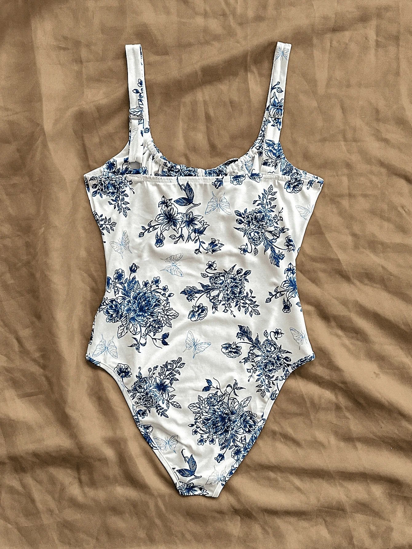 sexy blue and white printed halter jumpsuit - Empire P.E