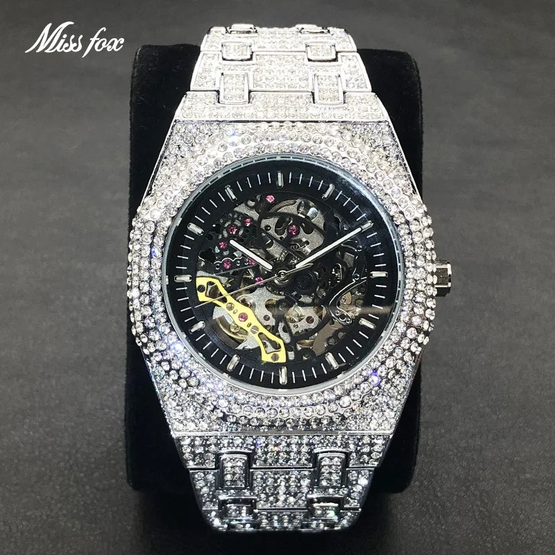 Men's Luxury Full Ice Out Hip Hop Tourbillon Watches