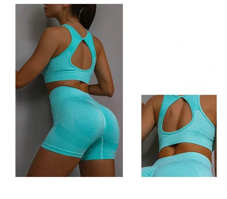Yoga Suit Yoga Sports Underwear Women's Fitness Suit Vest Running Sports Yoga Shorts Set Yoga Set Workout Set - Empire P.E