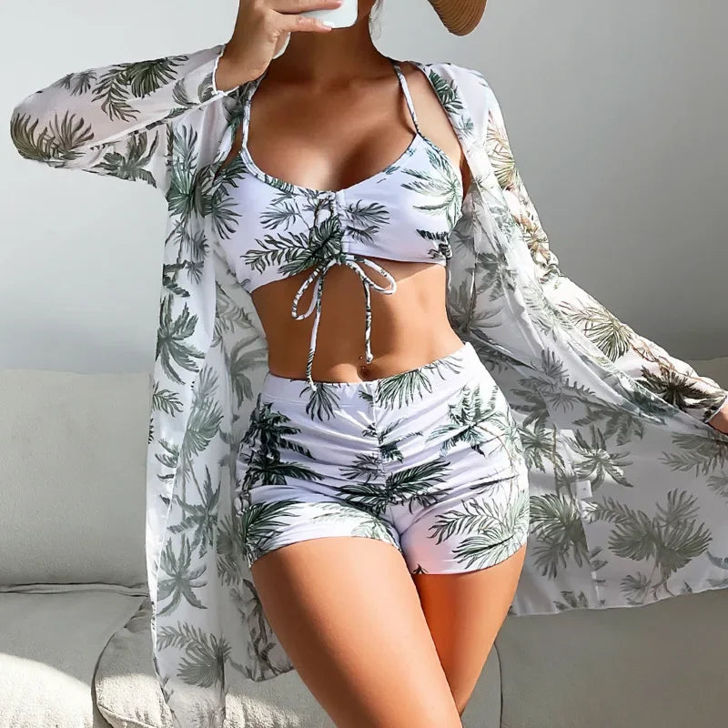 2025 Print Three-Piece Swimsuits Tankini Sets