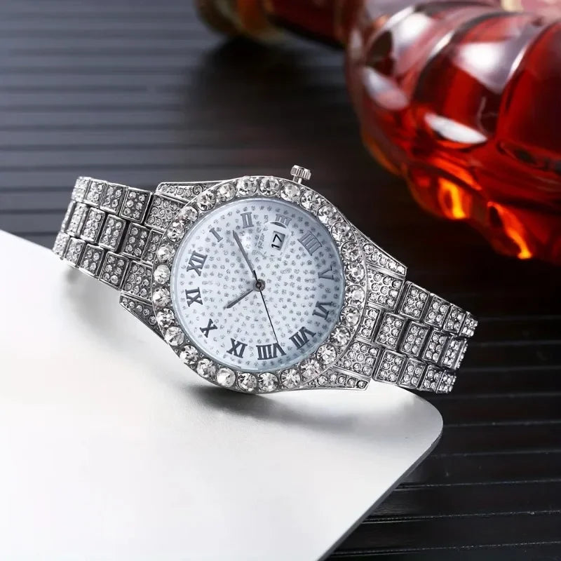 Cuban Bracelet & Men's Diamond Watch - Empire P.E