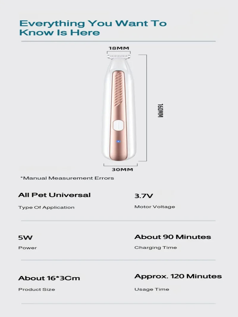 Pet Local Hair Electric Trimmer - Waterproof Shaver - Empire P.E