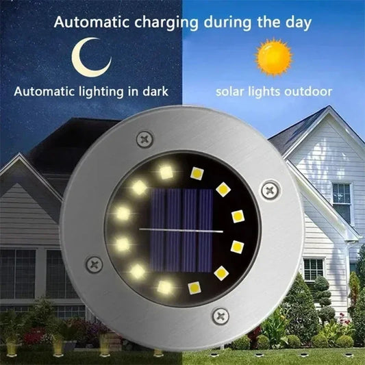 8/20LED Solar Power Disk Light Outdoor Garden Solar Underground Light - Empire P.E