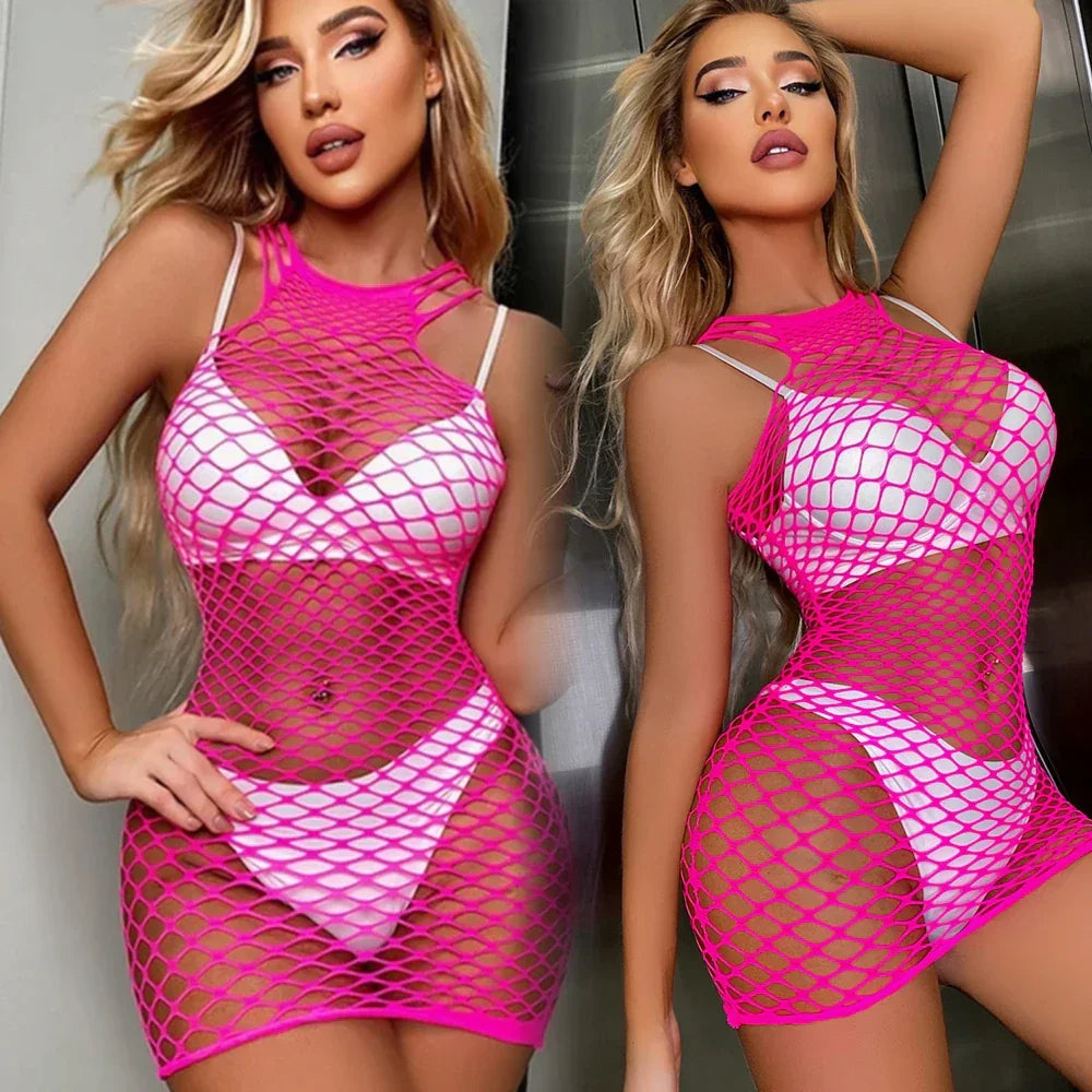 Sexy Women Fishnet Bodycon Mini Dress Mesh - Empire P.E