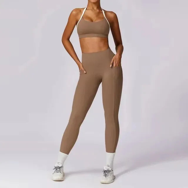 Yoga Set 2PCS Women Sportswear Push Up Workout Clothes - Empire P.E