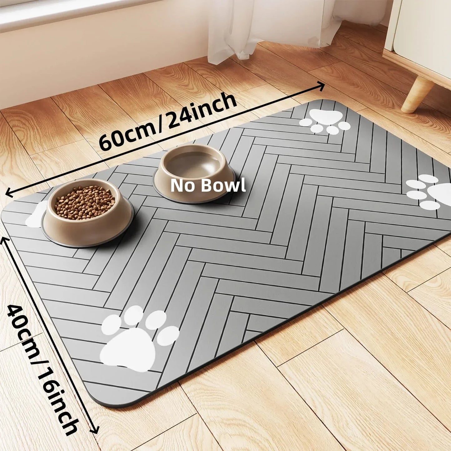 Pet Feeding Mat-Absorbent Waterproof Rubber Backing - Empire P.E