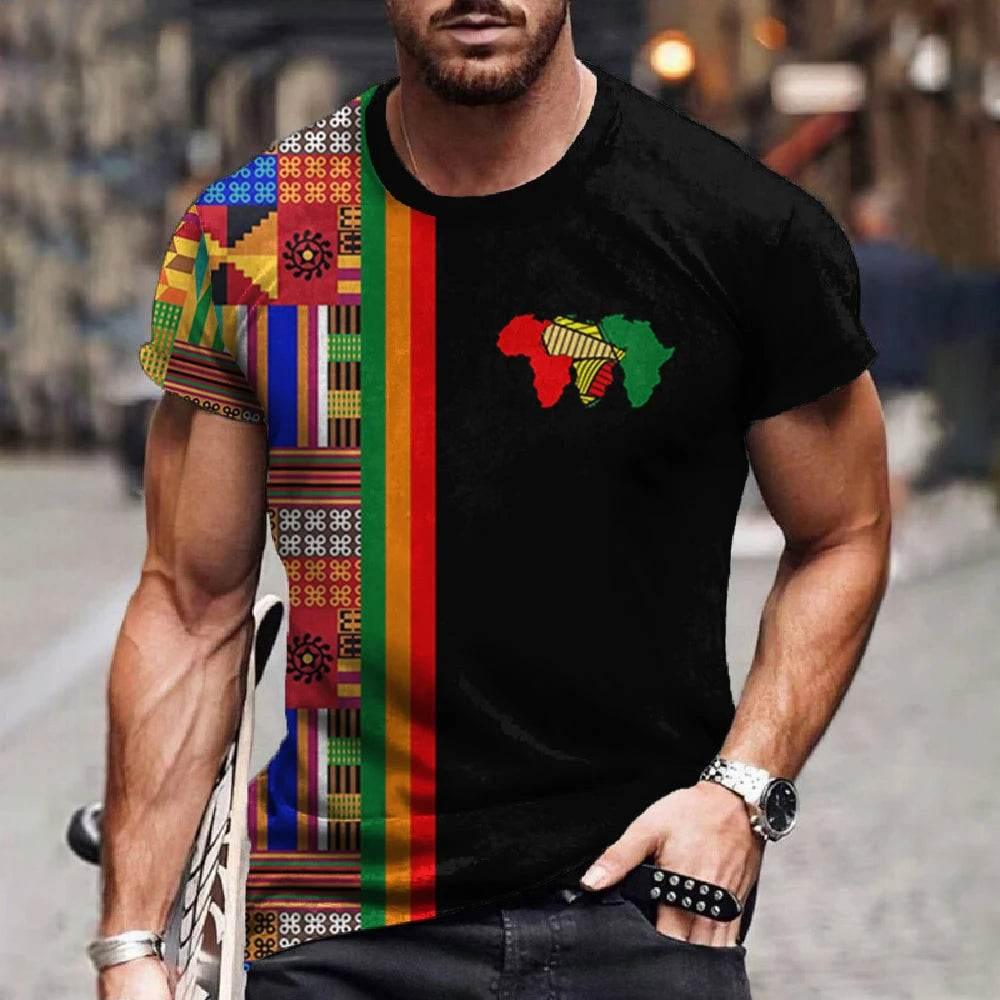 Men’s T Shirt Ethnic Tribal Dashiki T-Shirts African Patterns 3D Print Men Short Sleeve 0 Neck Harajuku Y2k Tees Tops Clothing - Empire P.E