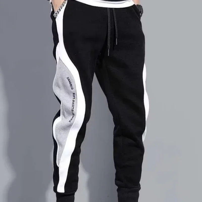 Men Black Pants Hip Hop Drawstring Jogger