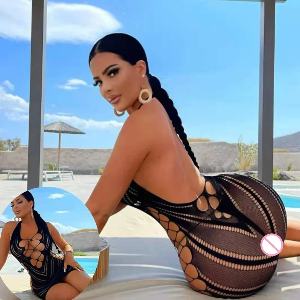 Strapless See Through Sexy Tight Pencil Dress Mesh