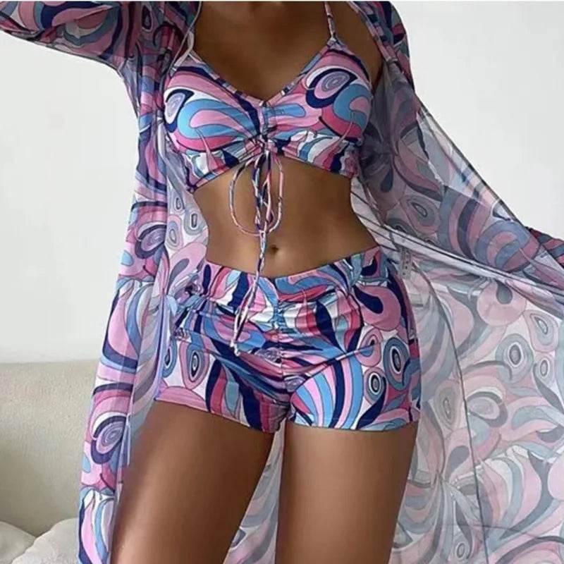Summer Print Swimsuits Tankini Sets Female Swimwear Sports Beach Wear Two-Piece Bathing Suit Girls Pool Women Swimming Suit 2025 - Empire P.E