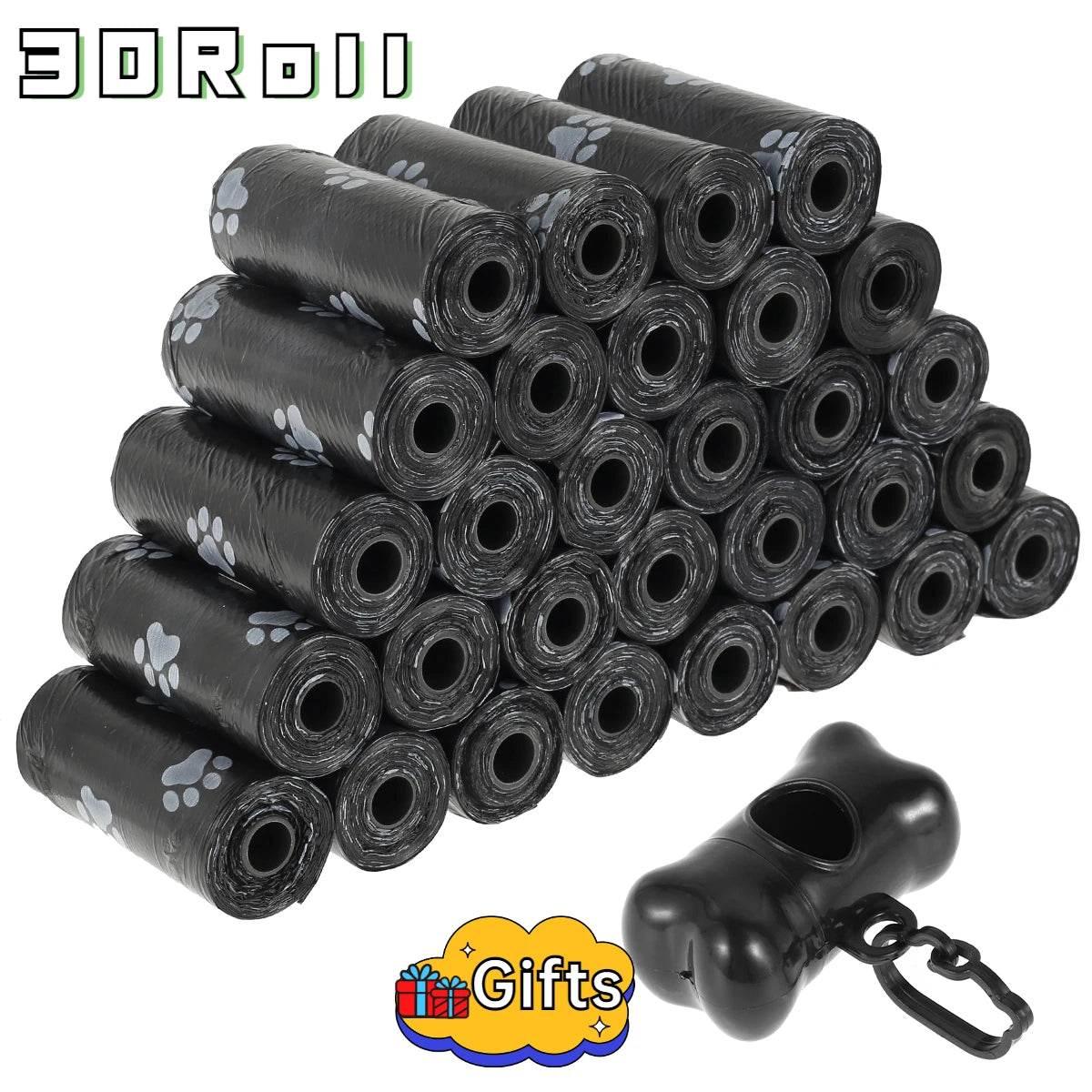 10/30/50Roll Dog Poop Bags Disposable Pet Waste Bags Dog Waste Bags Design Pet Poop Clean Pick Up Bone Bag Dispenser Tools - Empire P.E