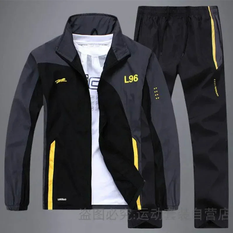 Men's Tracksuit Athletic Sport Casual Full Zip Sweatsuit 2 Pieces - Empire P.E