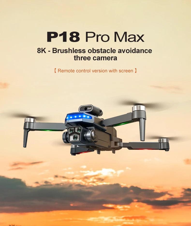 P18 New RC Drone Dual 8K camera drone obstacle avoidance quadcopter electronically controlled professional Drone Kid Gift Toys - Empire P.E