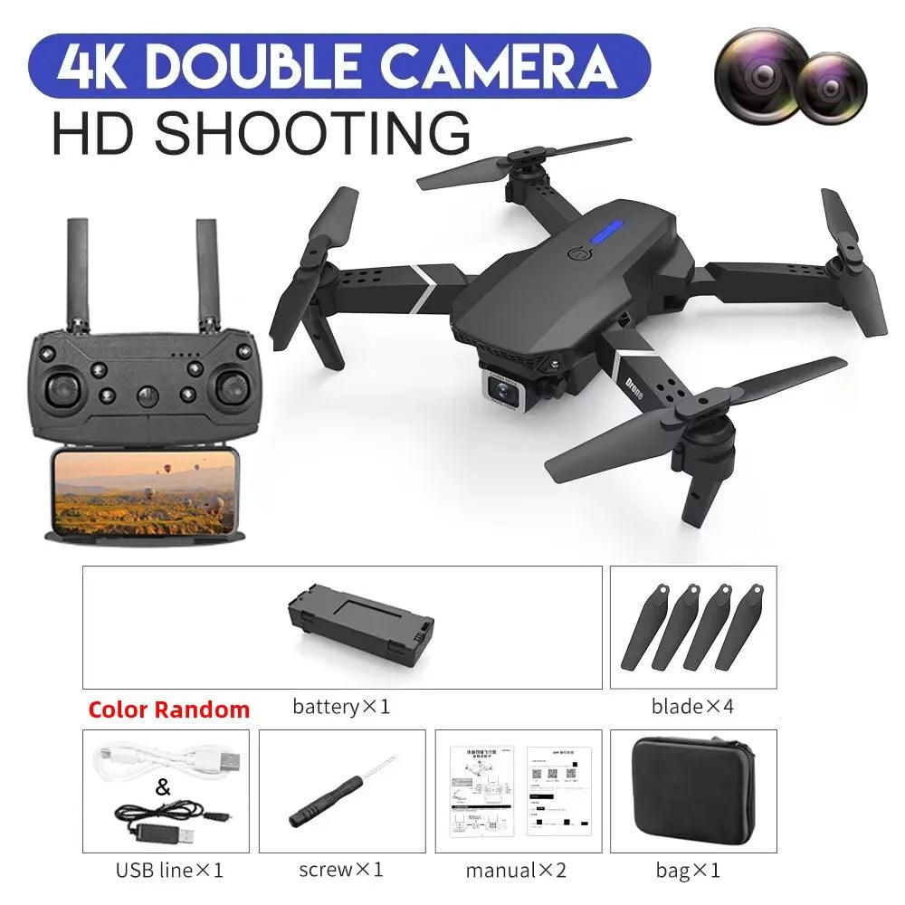 2025 New E88 Pro WIFI FPV Drone Wide Angle HD 4K 1080P Camera Height Hold RC Foldable Quadcopter Dron Helicopter Toys Gift - Empire P.E