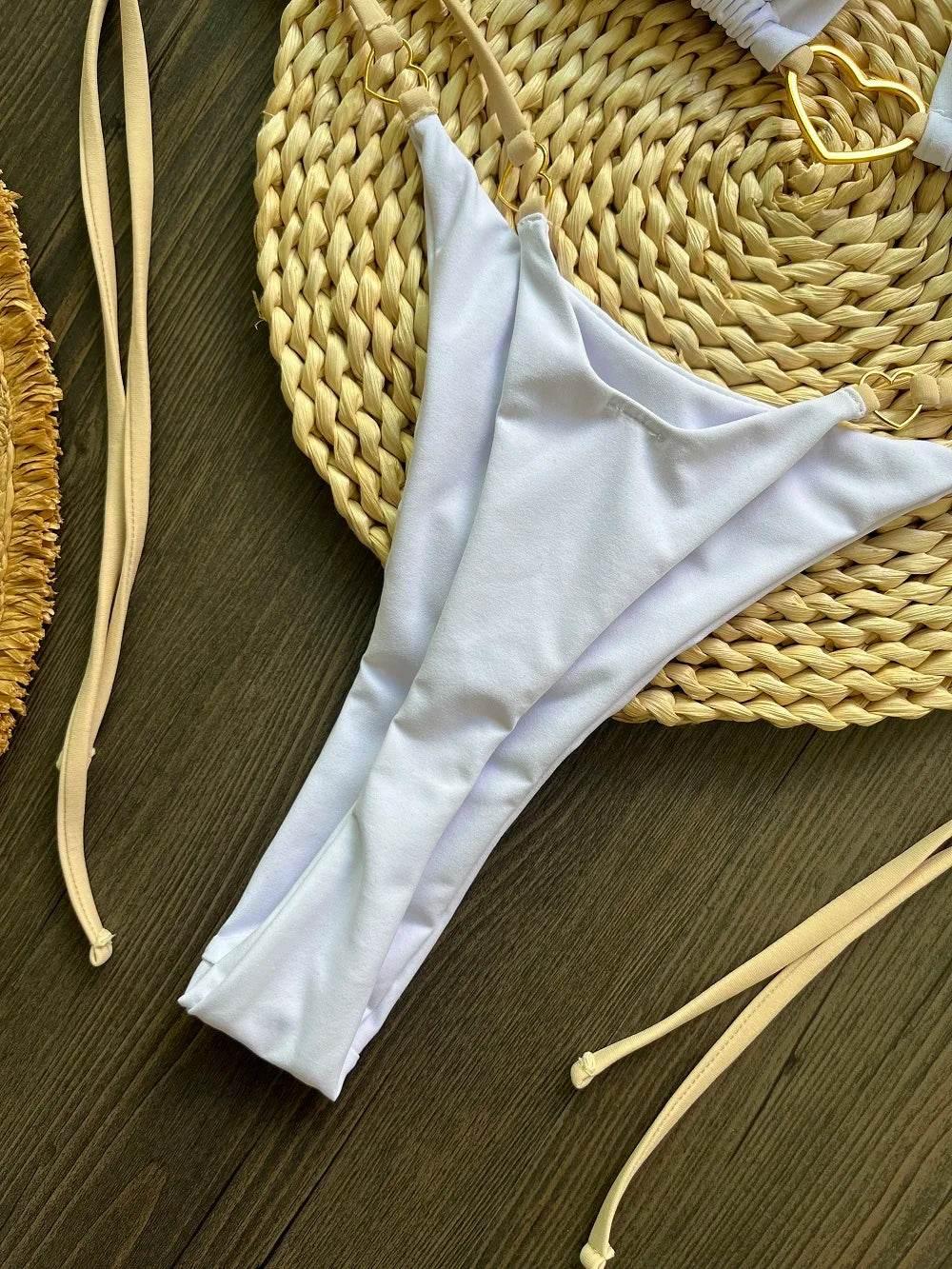 RUOTONSEPT Sexy Halter Solid color Bikini Set Women's Swimsuit Two-piece Triangle Thong Swimwear Bathing Suit Brazilian Biquinis - Empire P.E