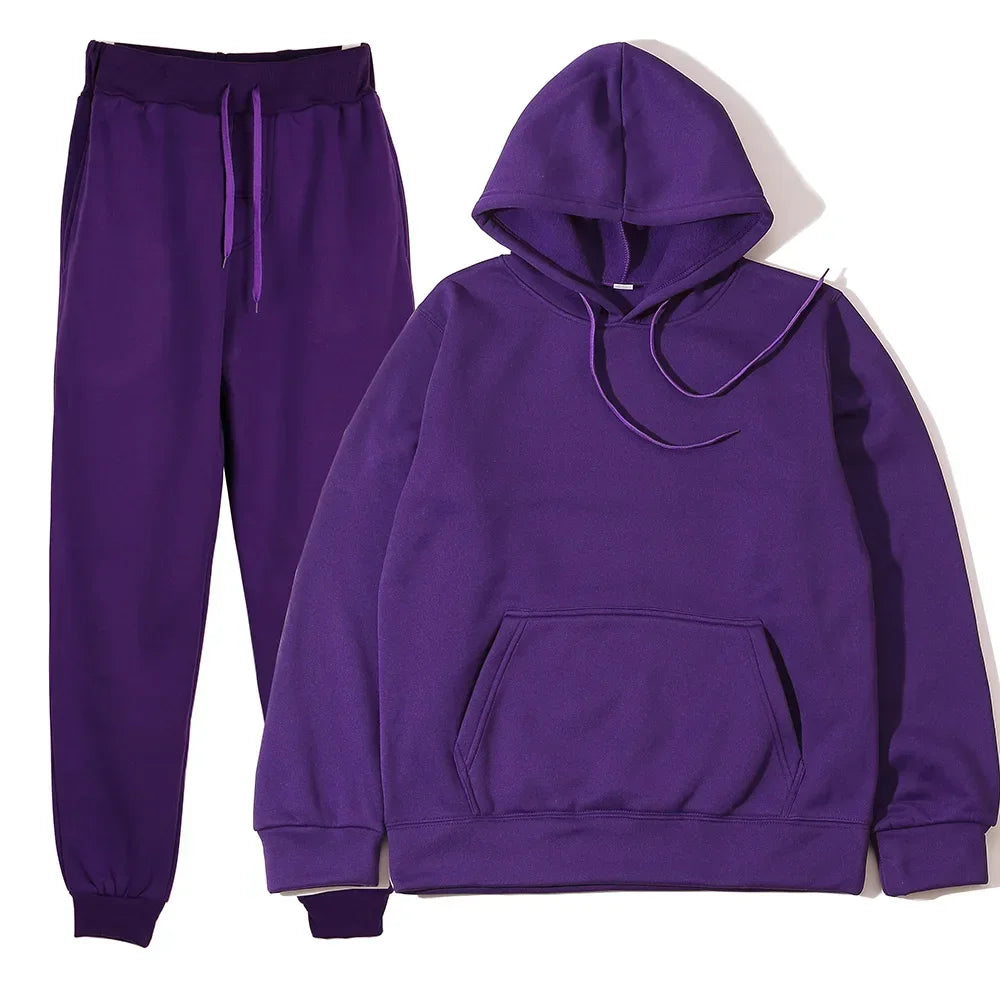 Sports Suits Fashion Tracksuit Hoodies + Pants Two Pieces Sets