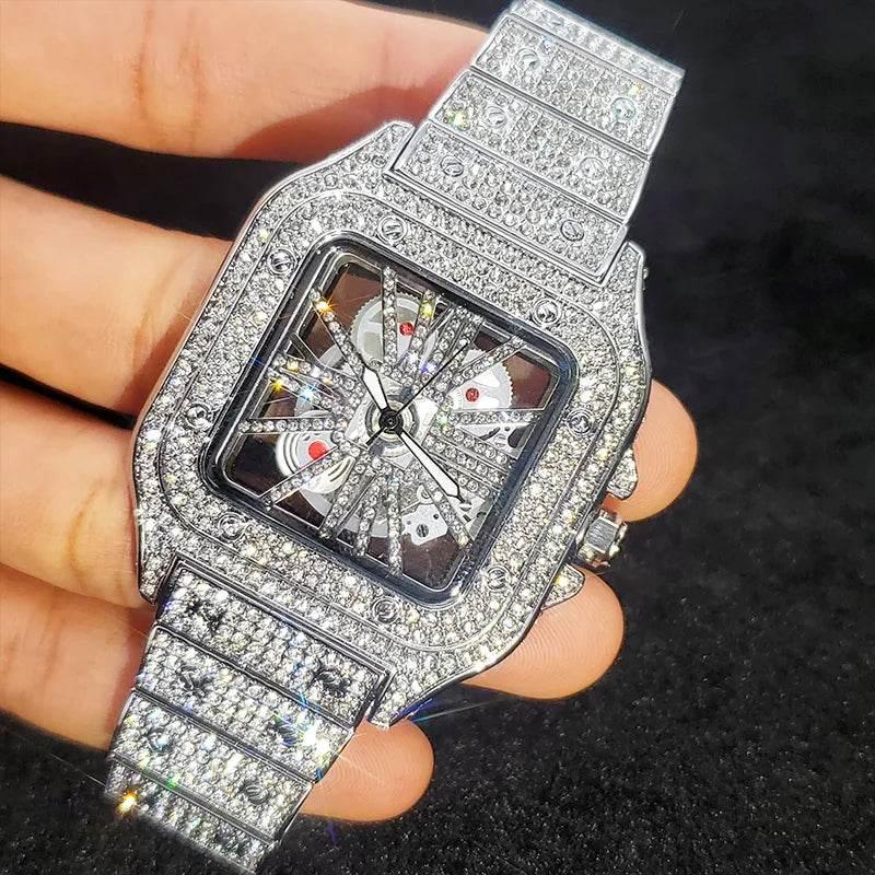 Square Full Diamond Watches For Men - Empire P.E