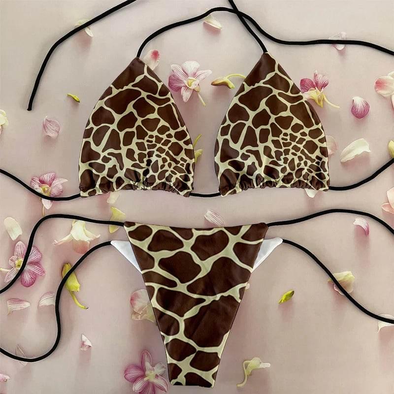 Fashion sexy bikini suit women's two-piece swimsuit leopard print summer ladies beachwear push-up swimsuit women's clothing - Empire P.E