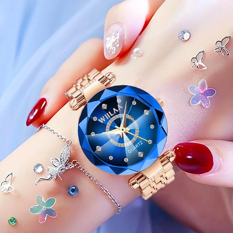 Women Bracelet Watches Stainless Steel Band Elegant Diamond Dial Ladies Wrist Watch For Crystal Exquisite Top Brand Luxury 2025 - Empire P.E