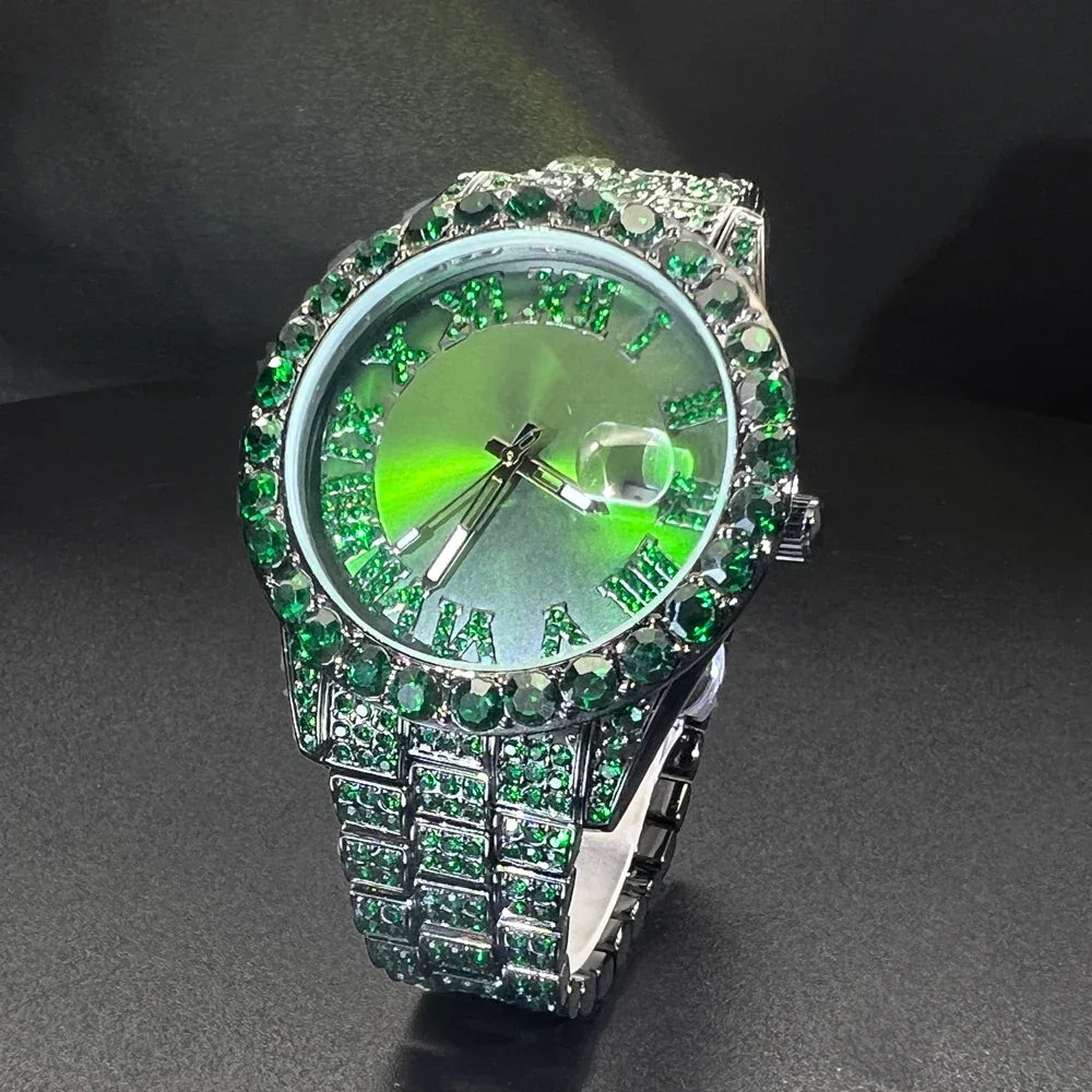 Luxury Men Diamond Quartz Wristwatch - Empire P.E