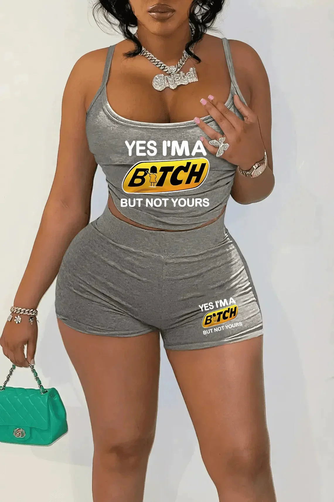 Sexy Spaghetti Strap Crop Tops And Short 2 Piece Sets - Empire P.E
